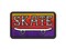Skate Text on Skateboard Multi-Color Embroidered Iron-On or Hook & Loop Patch Applique